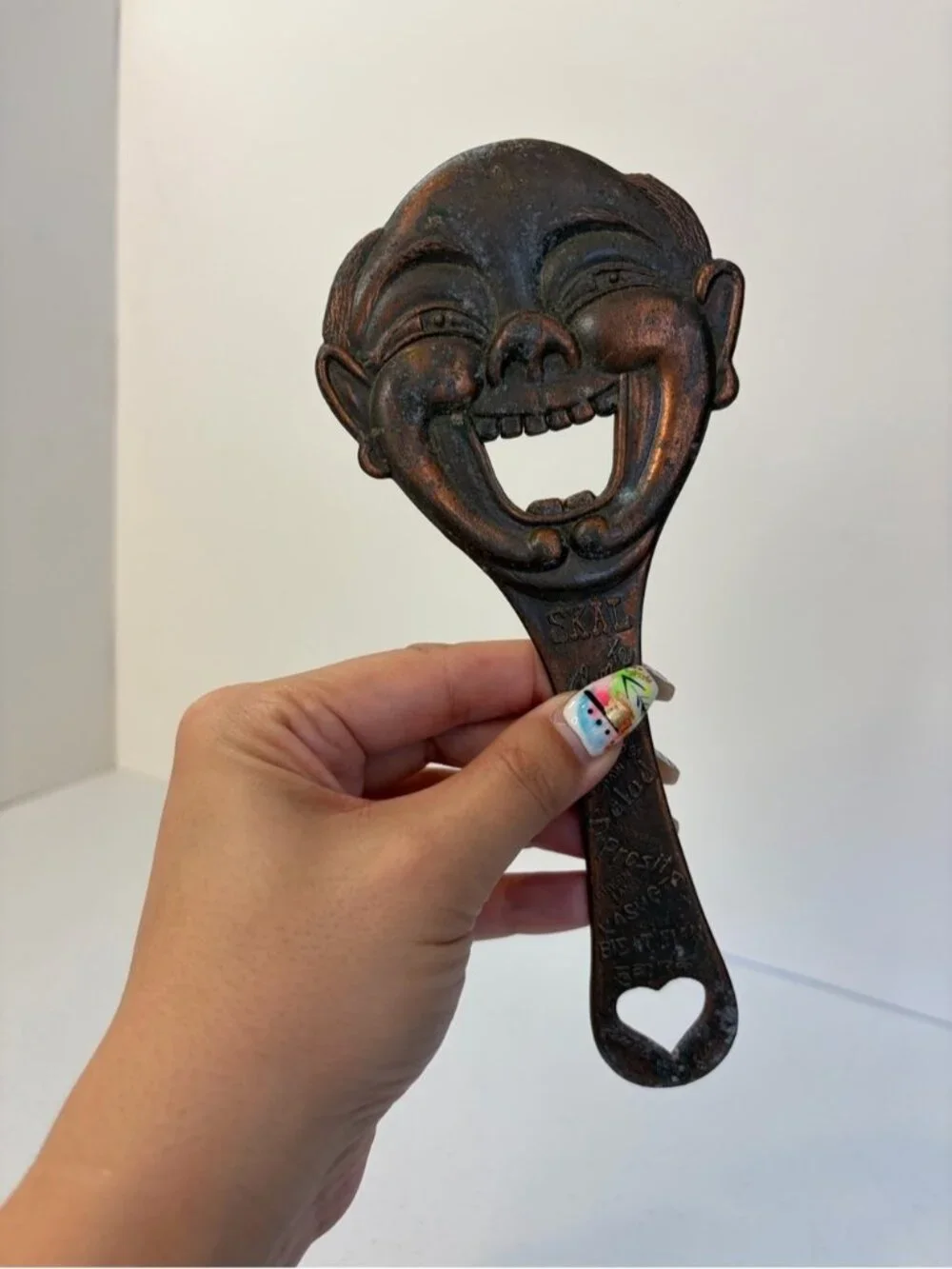 Vintage Cheerio European Bottle Opener Antique Clown Face Scandinavian Bar Decor